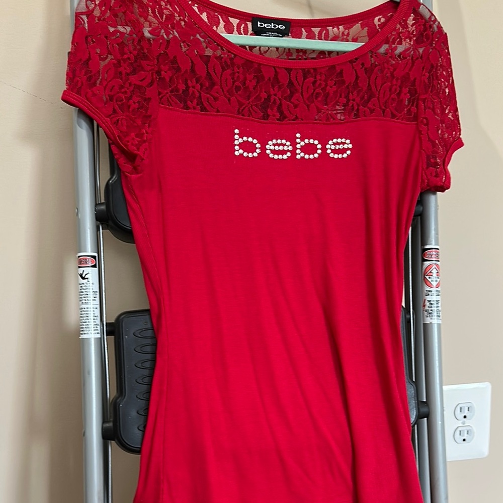 Bebe Scarlet Lace Detail Top